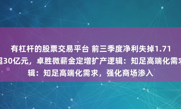 有杠杆的股票交易平台 前三季度净利失掉1.71亿元、库存积压超30亿元,卓胜微薪金定增扩产逻辑:知足高端化需求,强化商场渗入